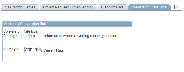 Conversion Rate Type page