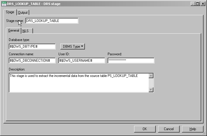 DRS Lookup with Stage tab and General sub-tab selected