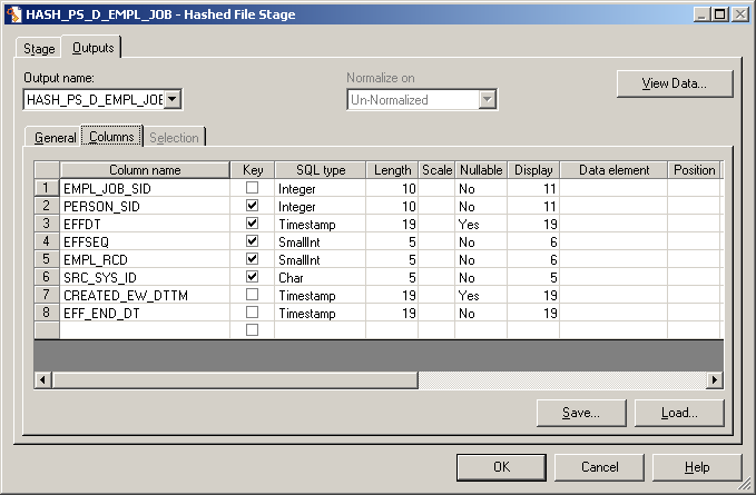 Transformer stage - Output tab