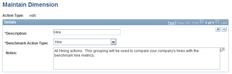 Action Type setup page