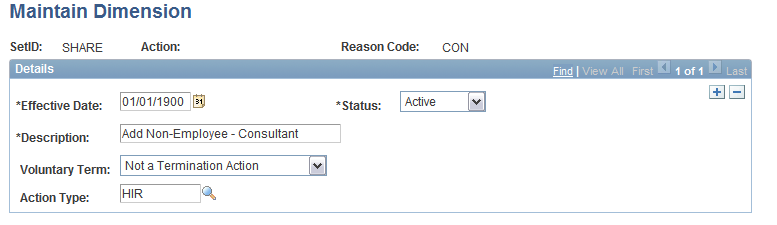 Action Reason Map setup page