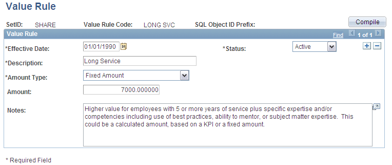 Value Rule page