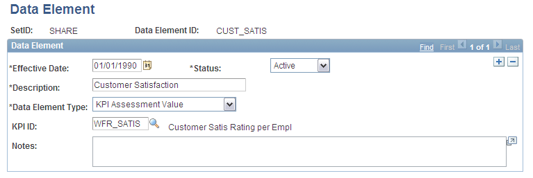 Data Element page