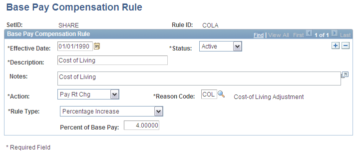Base Pay Compensation Rule page