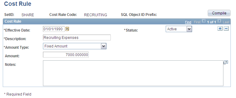 Cost Rule page