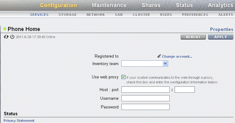 image:Graphic showing the Phone Home Settings page.