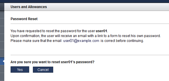 image:A screen shot showing the Reset Password screen.