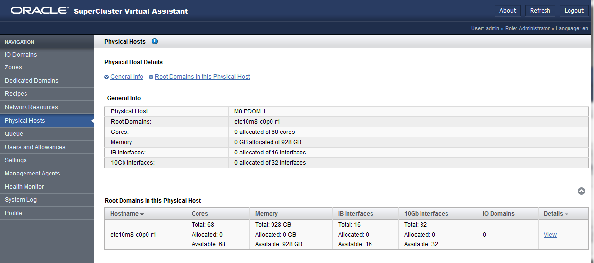 image:A screen shot showing detailed resources for a compute node.