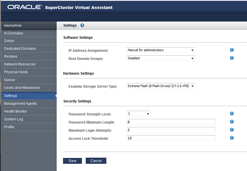 image:Screen shot showing the Settings screen.