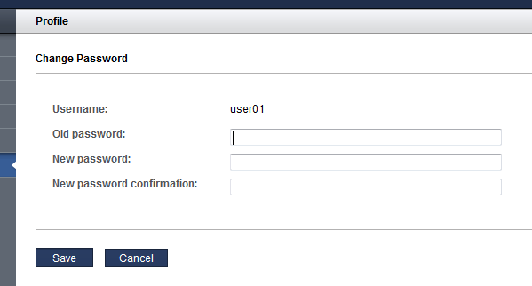 image:A screen shot showing the change password screen.