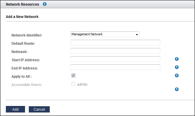 image:A screen shot showing the Add Network screen.