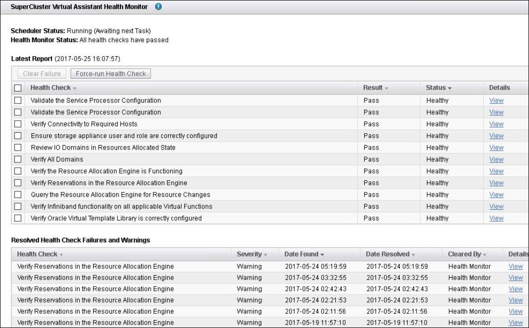 image:A screen shot showing the Health Monitor screen.