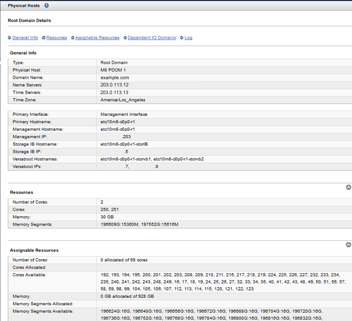 image:A screen shot showing detailed resources for a Root Domain.