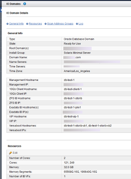 image:I/O ドメインの詳細を示すスクリーンショット。