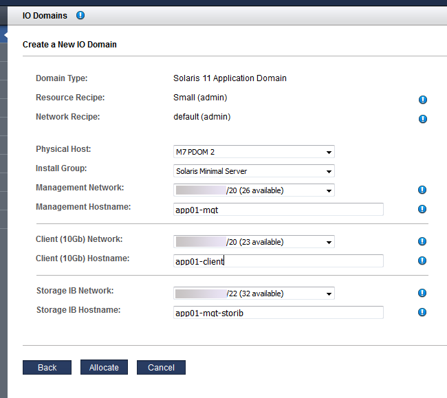 image:アプリケーションドメインの「新しい I/O ドメインの作成」画面を示すスクリーンショット。