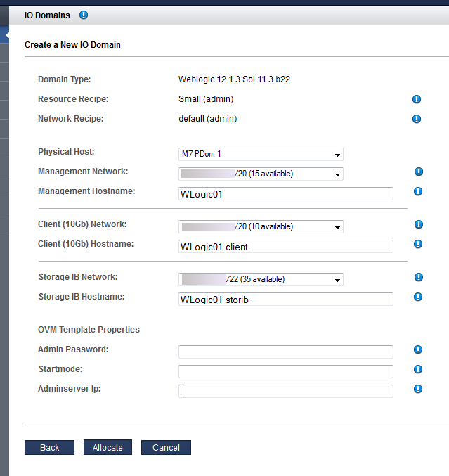 image:次の新しい I/O ドメインの画面を示すスクリーンショット。