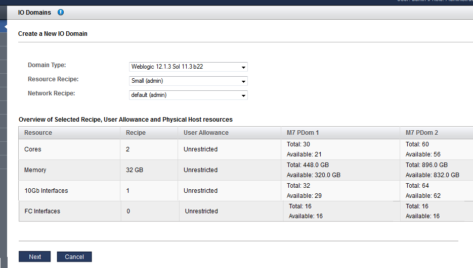 새 I/O 도메인 화면을 보여주는 스크린샷입니다. image:새 I/O 도메인 화면을 보여주는 스크린샷입니다.