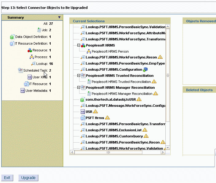 コネクタ管理 - アップグレード