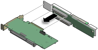 画像: PCIeカードのスロット3からの取外し方法を示す図。