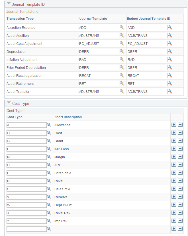 Accounting Templates in Mass page (2 of 3)