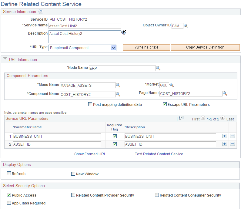 Define Related Content Service page