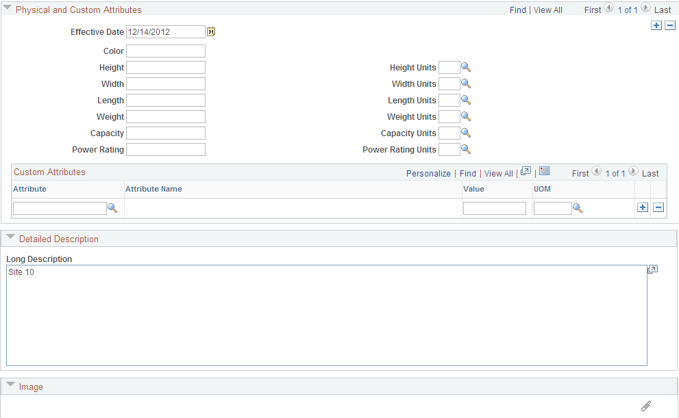Location/Comments/Attributes page (2 of 2)