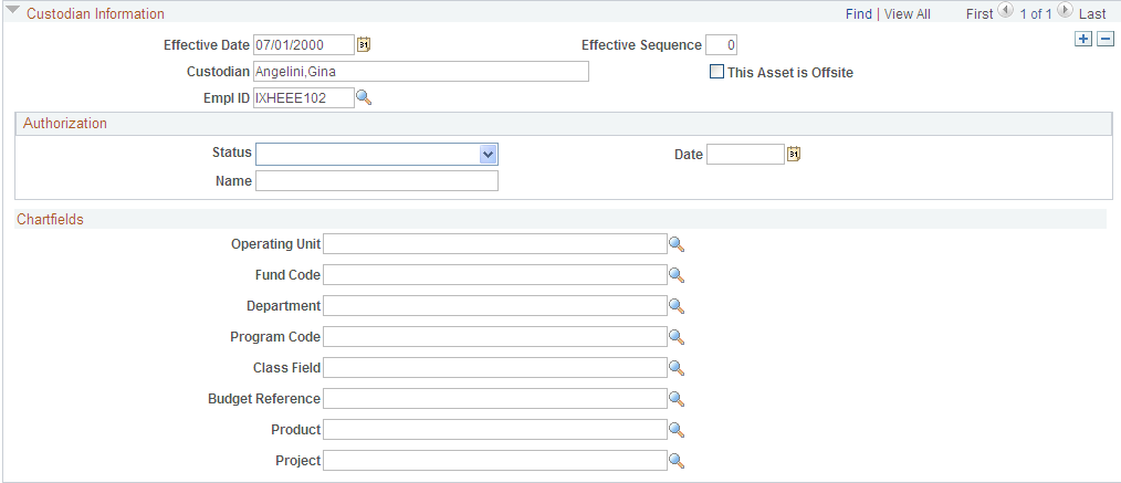 Manufacture/License/Custodian page (2 of 2)