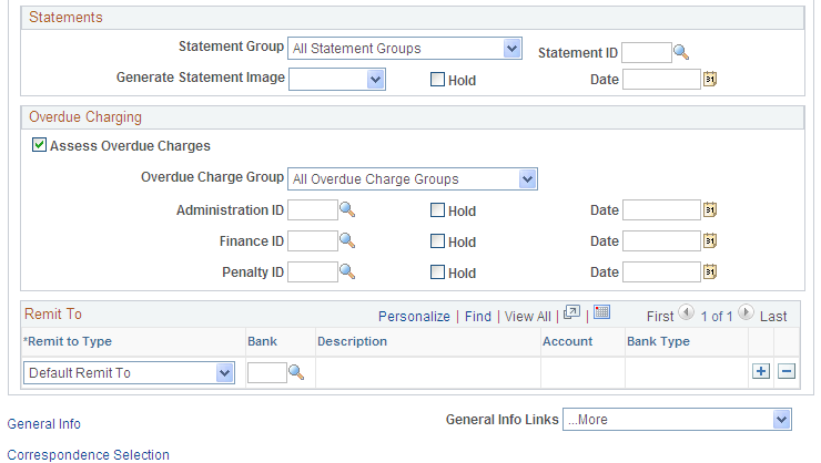 General Information - Correspondence Options page (2 of 2)