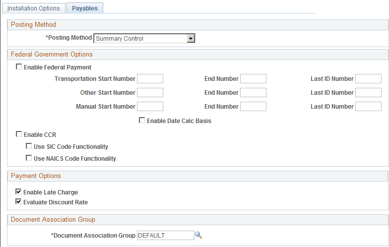 Payables page