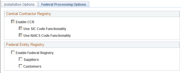 Federal Processing Options