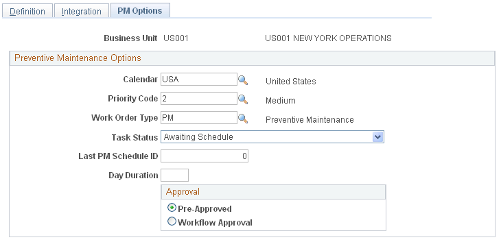 PM Options Page