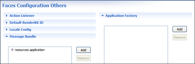 Faces Configuration Tabs