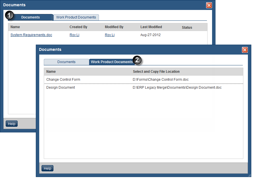 「ドキュメント」ダイアログ・ボックス