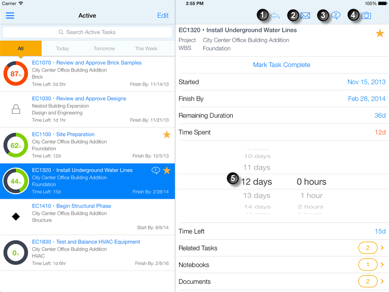 Arbeiten mit Tasks in TM iOS