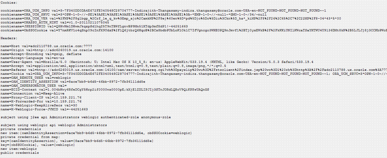 Identity Propagation Cookies and Headers