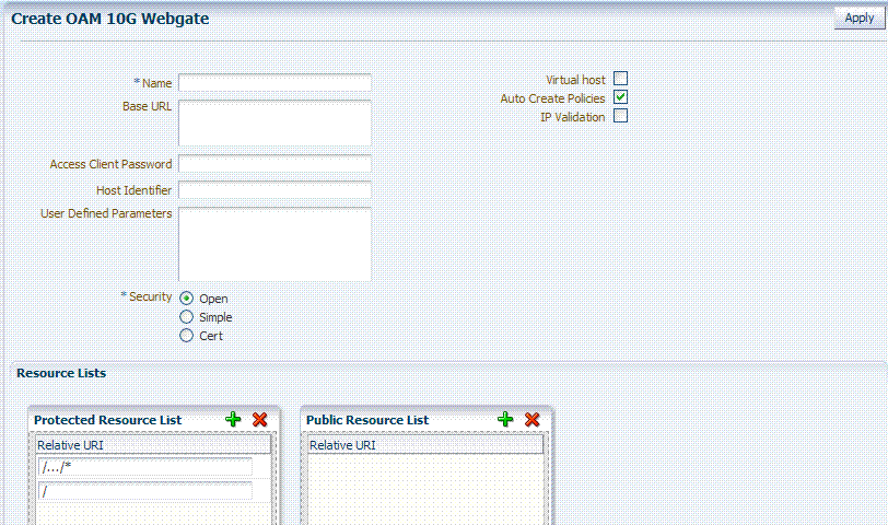 Create OAM 10g Webgate Page