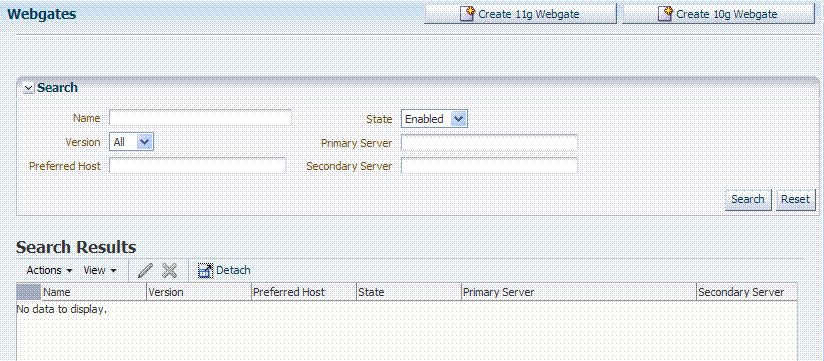 Webgate Search Controls