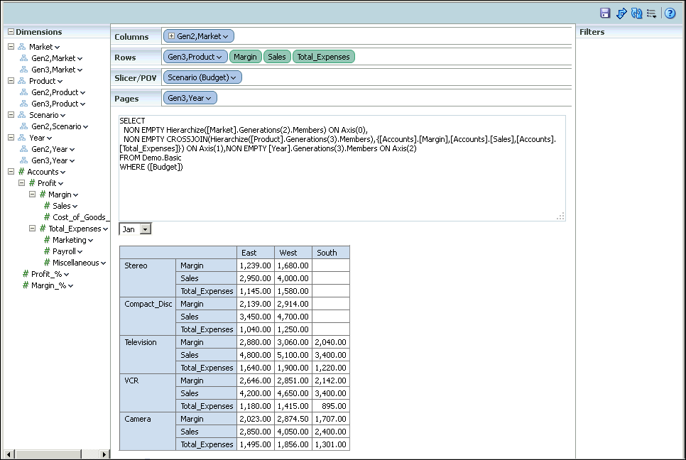 MDX問合せの例