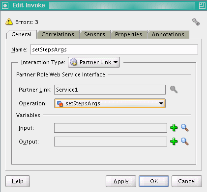 ステップ引数設定の操作