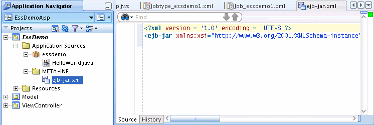 サンプル・アプリケーションへのejb-jar.xmlファイルの追加