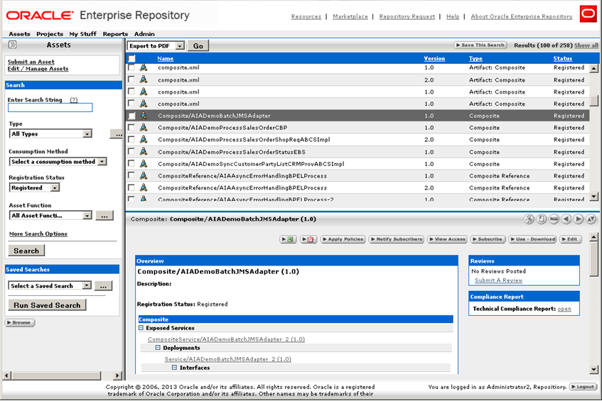 Viewing the report in OER