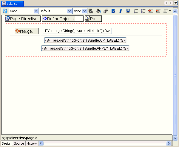 このイメージはedit.jspの設計ビューを示します。