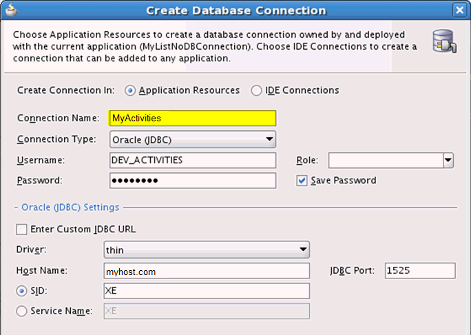 Connection Name - Activities/CustomPortal