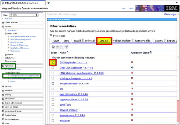 Update Enterpise Application Deployment