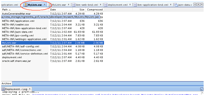 EAR File Deployed to IBM WebSphere