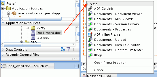 JSFページへのファイルの追加