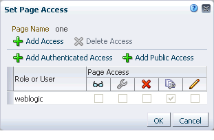 「ページのアクセス権限の設定」ダイアログ