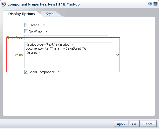 HTMLマークアップ・コンポーネントのJavaScriptの例