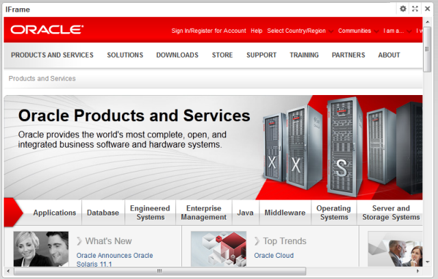 「IFrame」コンポーネント