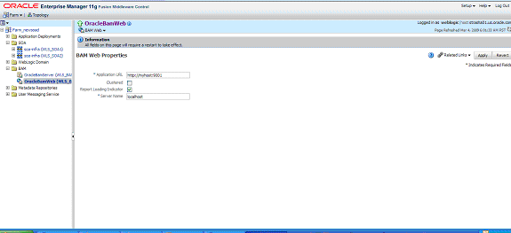 Oracle Business Activity Monitoringの構成プロパティ